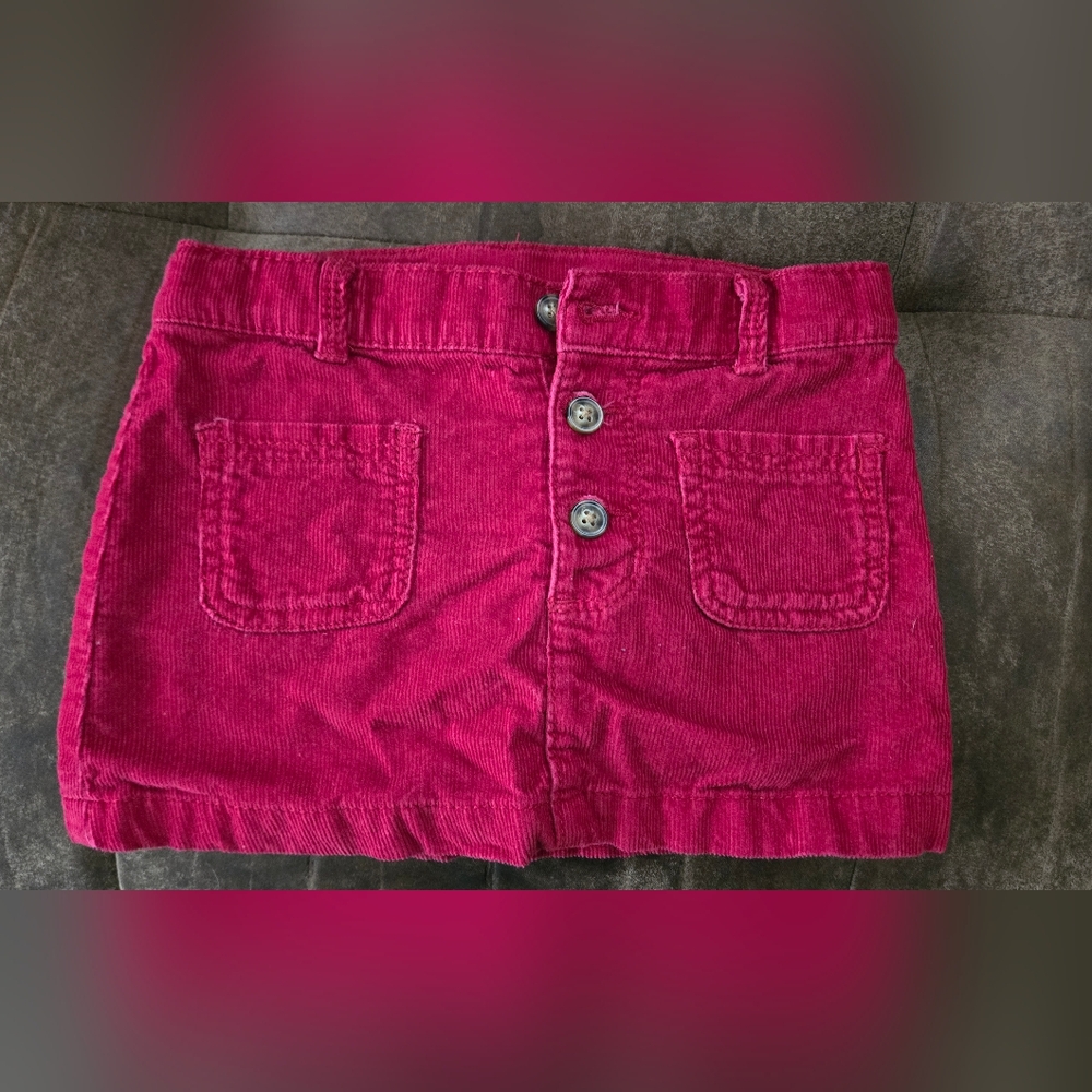 Girls Burgundy Corduroy Skirt